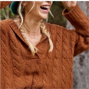 American Eagle Outfitters Brown V-Neck Sweater